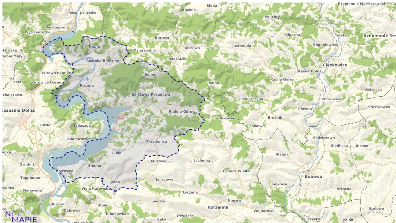 Mapa Gródka nad Dunajcem